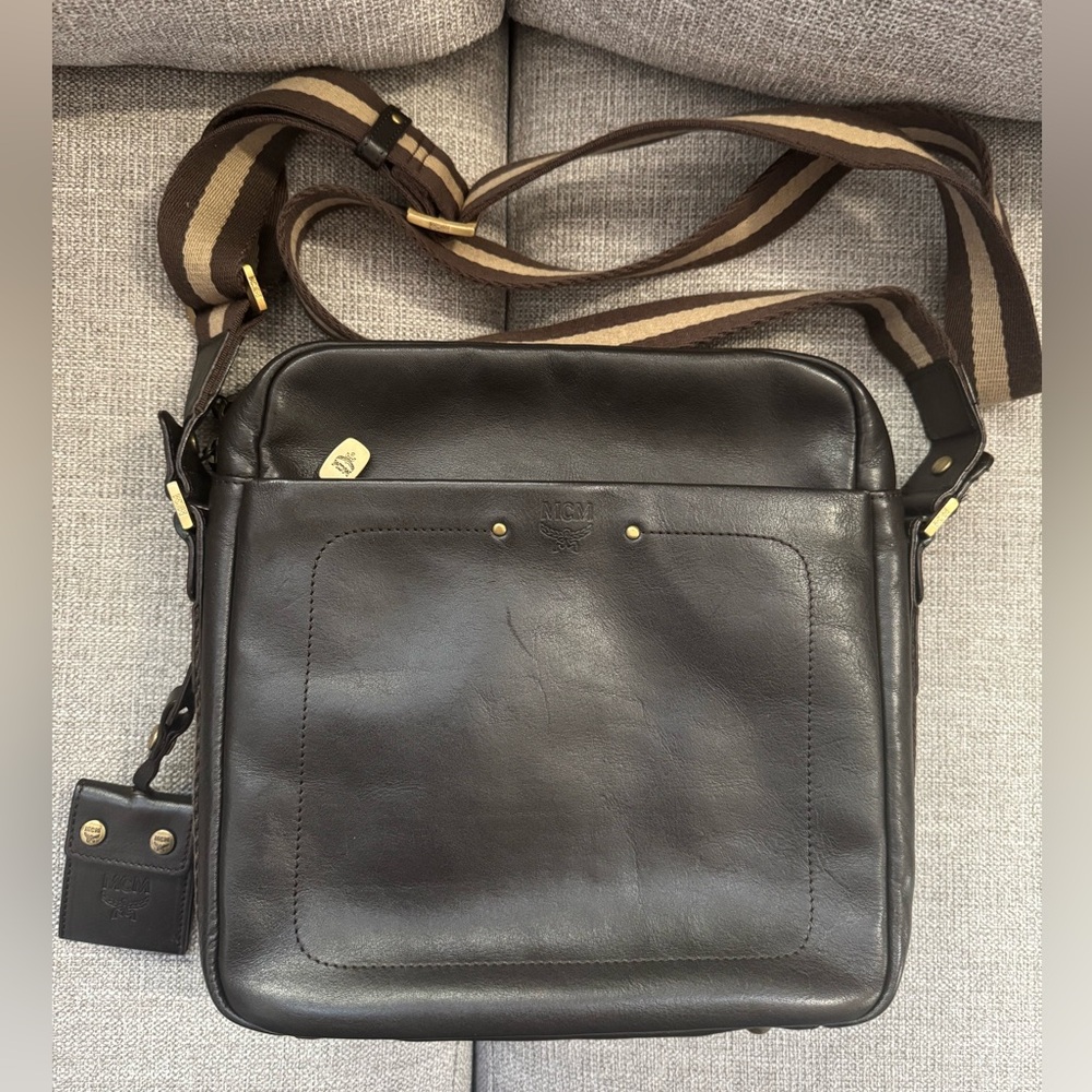 MCM Dark Brown Men's Messenger Bag